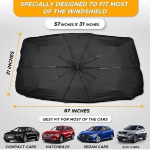 Foldable Car Windshield Sun Shade Umbrella Fit SUV
